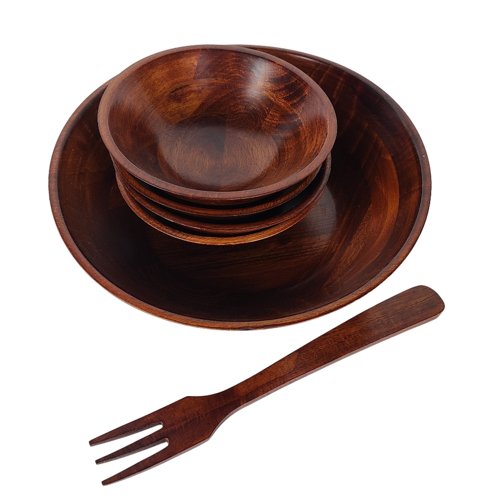 6 Piece Bamboo Salad Bowl Set